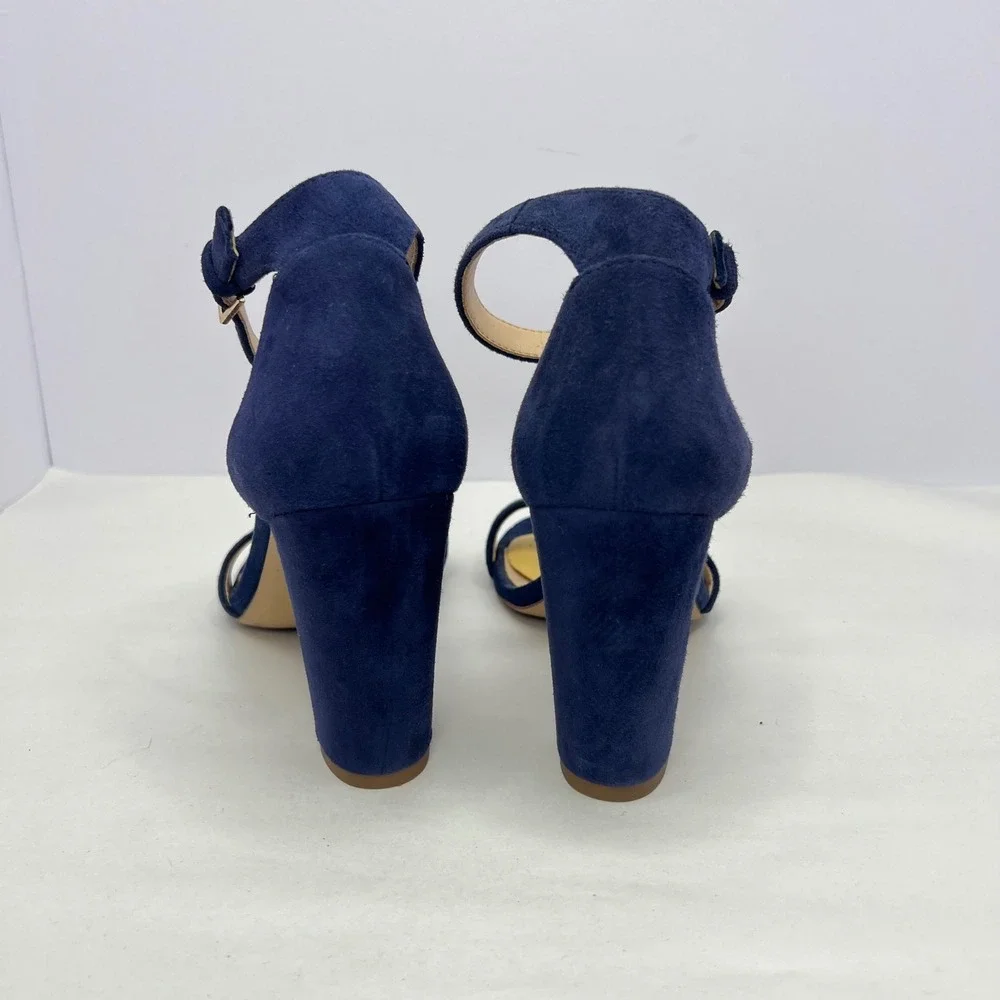 ALDO Navy Blue Heeled Sandals Womens Size 6 Suede Ankle Strap Elegant‎ Dressy
